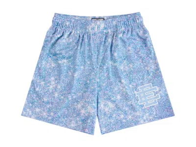 Pre-owned Eric Emanuel Men's  Ee Basic Short Sparkle/in Blue Sparkle