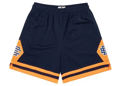 Pre-owned Eric Emanuel Men's  Ee Basic Short (ss22) In Navy Blue/orange