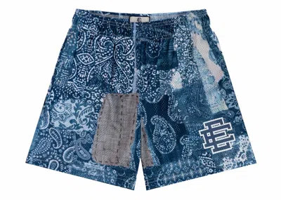 Pre-owned Eric Emanuel Men's  Ee Basic Short (ss24) In Blue Paisley