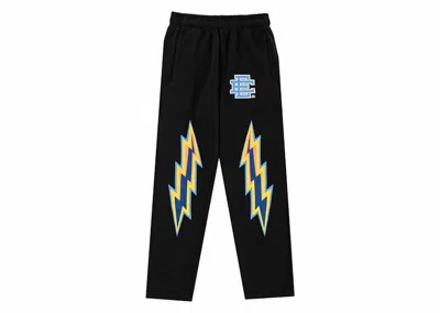 Pre-owned Eric Emanuel Men's  Ee Basic Sweatpant In Black/teal