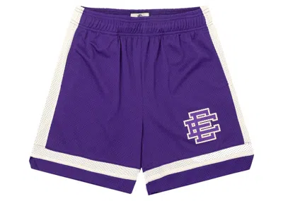 Pre-owned Eric Emanuel Men's  Ee Basic V3 Short In Purp/antique White
