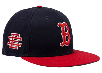 Pre-owned Eric Emanuel Men's  Ee Boston Sox Ne 59fifty Fitted Hat In Navy Blue/red