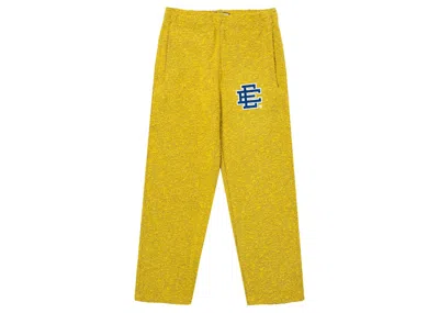 Pre-owned Eric Emanuel Men's  Ee Boucle Sweats In Yellow/navy Blue