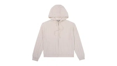 Pre-owned Eric Emanuel Men's  Ee Cable Knit Zipup In Ivory