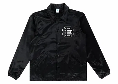 Pre-owned Eric Emanuel Men's  Ee Coaches Jacket In Black