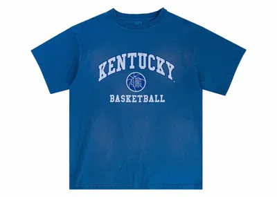 Pre-owned Eric Emanuel Men's  Ee College Kentucky Tee Shirt In Washed Blue