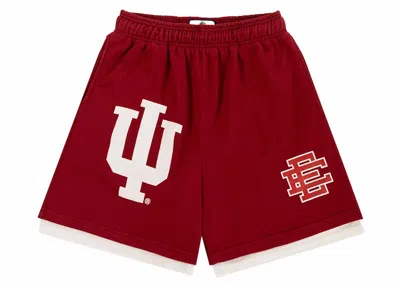 Pre-owned Eric Emanuel Men's  Ee Double Layer Indiana Short In Crimson/red