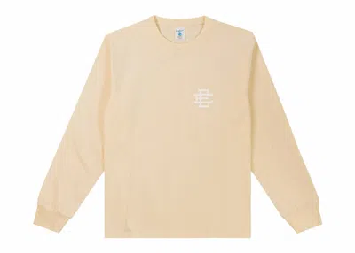 Pre-owned Eric Emanuel Men's  Ee Long Sleeve T-shirt In Cream/white