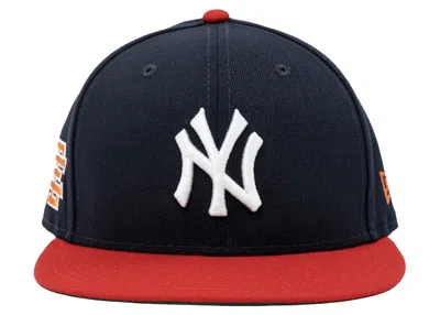 Pre-owned Eric Emanuel Men's  Ee Ny 59/50 Hat In Team Red/navy Blue