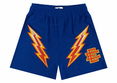 Pre-owned Eric Emanuel Men's  Ee Short In Blue/red Bolt In Multi