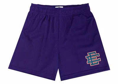 Pre-owned Eric Emanuel Men's  Ee Short In Purple/dark Blue In Multi