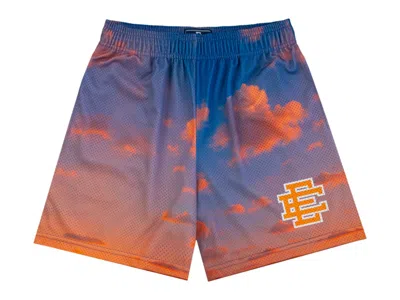 Pre-owned Eric Emanuel Men's  Ee Short In Sunset Clouds/orange