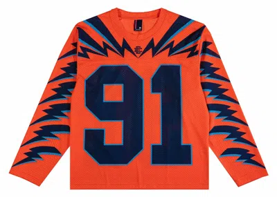 Pre-owned Eric Emanuel Men's  Ee Sport Jersey In Orange/carolina