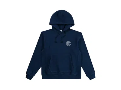 Pre-owned Eric Emanuel Men's  Ee Swarovski Hoodie In Navy Blue
