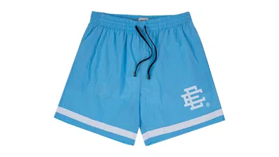 Pre-owned Eric Emanuel Men's  Ee Swim Trunk In Baby Blue/white In Multi