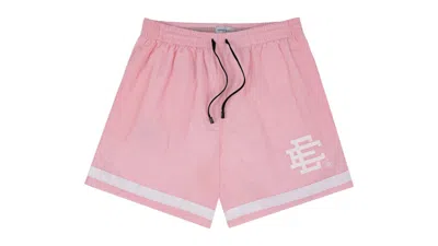 Pre-owned Eric Emanuel Men's  Ee Swim Trunk In Pink/white In Multi