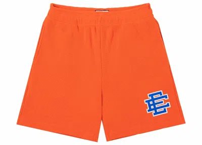 Pre-owned Eric Emanuel Men's  Ee Thermal Short In Orange/blue