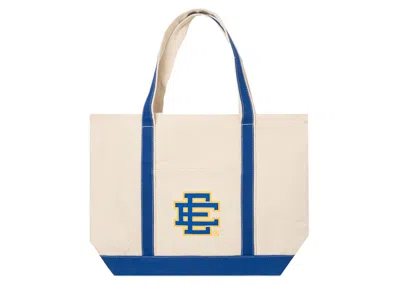 Pre-owned Eric Emanuel Men's  Ee Tote In Blue/yellow In Multi