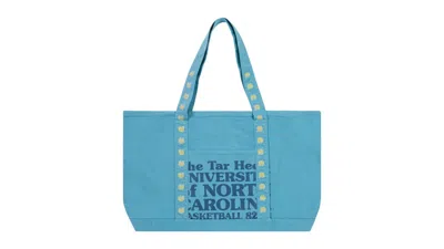 Pre-owned Eric Emanuel Men's  Ee University Of North Carolina Tote In Washed Baby Blue/navy