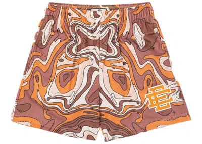 Pre-owned Eric Emanuel Men's  Fashion Scholarship Fund Ee Basic Short In Brown/orange/white