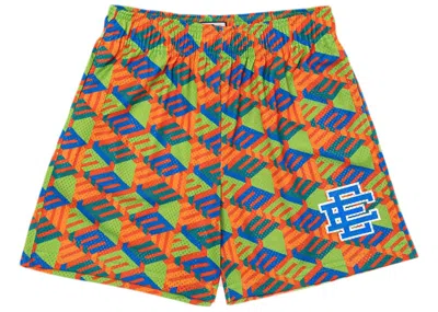 Pre-owned Eric Emanuel Men's  Fashion Scholarship Fund Ee Basic Short In Green/blue/orange