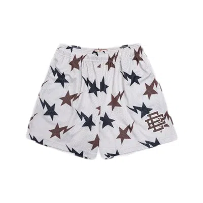 Pre-owned Eric Emanuel Men's  X Bape Ee Basic Short In Cream/brown/navy Blue