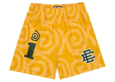 Pre-owned Eric Emanuel Men's  X Interscope Records Ee Basic Short In Yellow