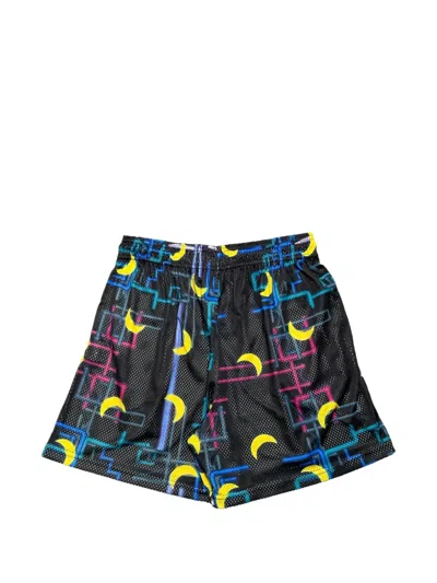 Eric Emanuel Moon-print Track Shorts In Black