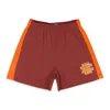 Eric Emanuel Orange/burgundy Side Stripe Shorts In Brown