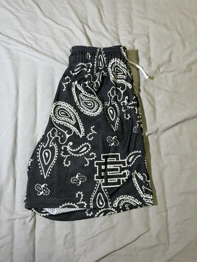 Pre-owned Eric Emanuel Paisley Mesh Shorts In Black