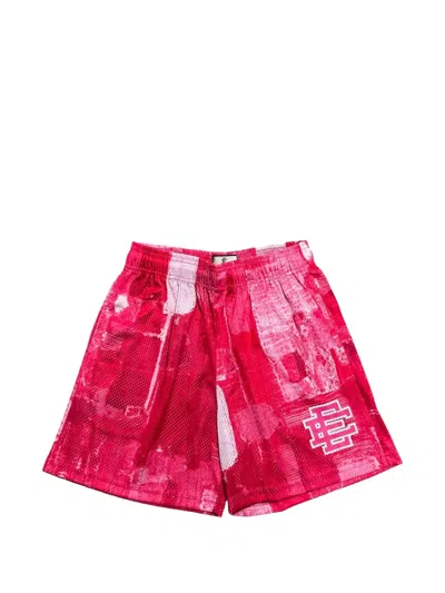 Eric Emanuel Patchwork-print Track Shorts In Pink