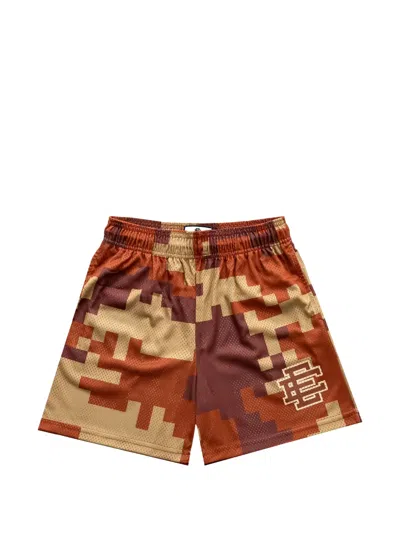 Eric Emanuel Pixelated-camouflage Shorts In Brown