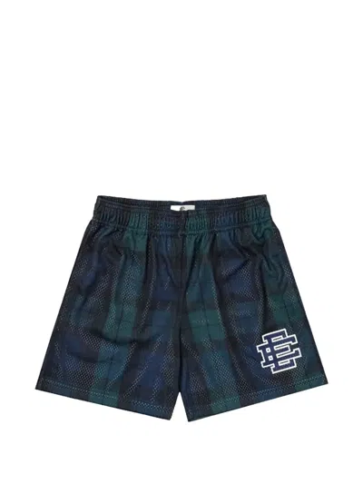 Eric Emanuel Plaid Mesh Shorts In Blue