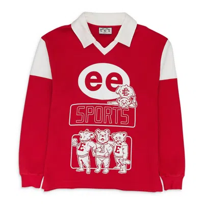 Eric Emanuel Red/white  Rugby Bear Polo In Multi
