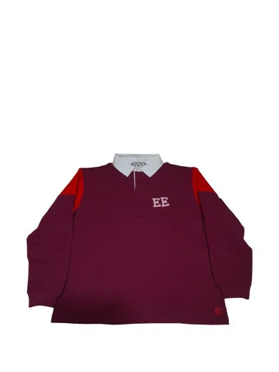 Eric Emanuel Rugby Core Ee Long-sleeve Polo Shirt In Burgundy