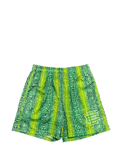 Eric Emanuel Snake-pattern Logo-print Shorts In Multi