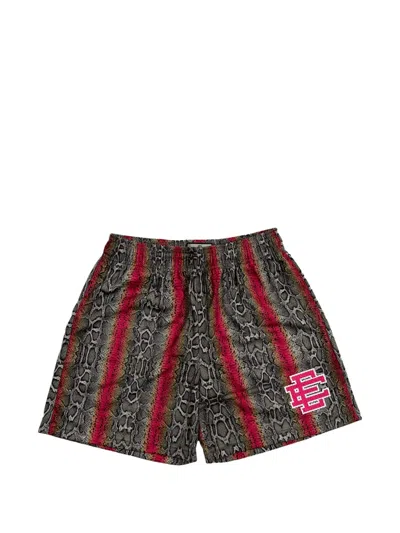 Eric Emanuel Snakeskin-print Track Shorts In Gray