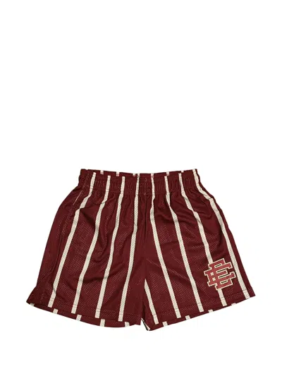 Eric Emanuel Striped Mesh Shorts In Red