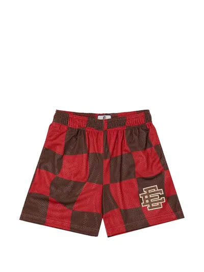Eric Emanuel Wavy-check Shorts In Red