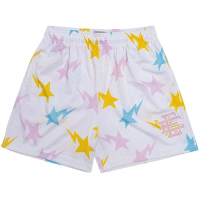 Pre-owned Eric Emanuel X Bape Ee Basic Short 'white/yellow/blue/pink' | Men's Size M