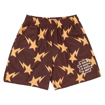 Pre-owned Eric Emanuel X Bape Miami Basic Short 'brown/yellow'