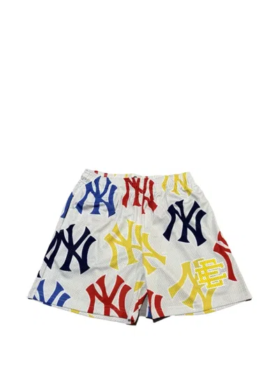 Eric Emanuel X New York Yankees Ee Basic Logo-print Shorts In White