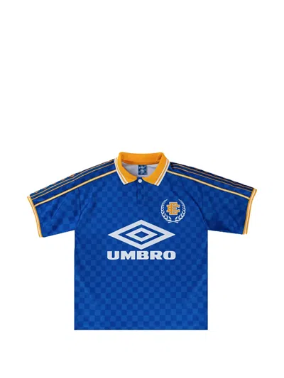 Eric Emanuel X Umbro Checkerboard-pattern Polo Shirt In Blue