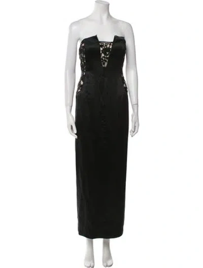 Pre-owned Eric Gaskins Silk Long Dress In Black