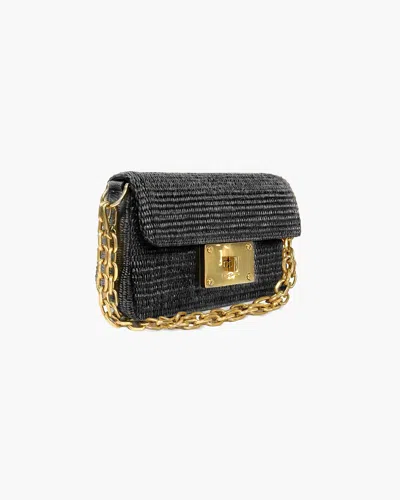Eric Javits Amelie Straw Bag In Black