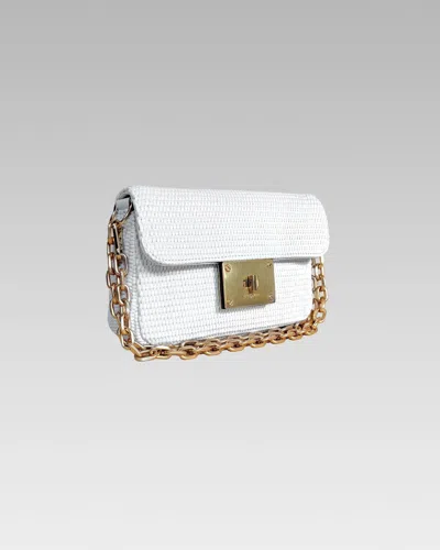 Eric Javits Amelie Straw Bag In White