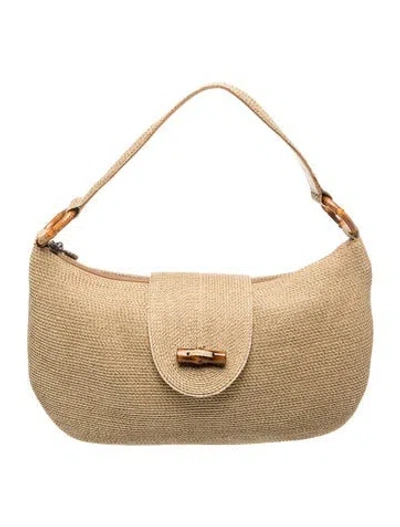 Pre-owned Eric Javits Bamboo Shoulder Bag In Neutrals