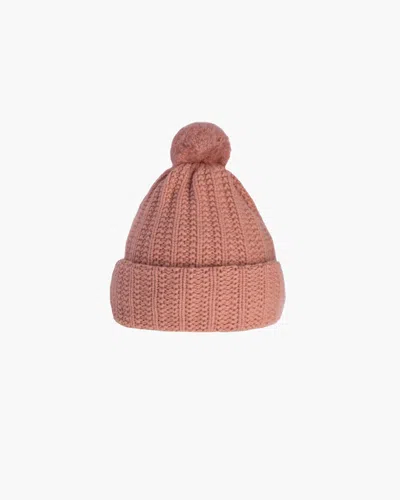 Eric Javits Beanie W/ Pom Pom In Blush