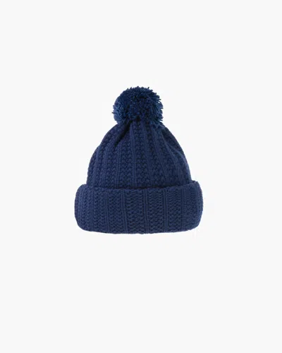 Eric Javits Beanie W/ Pom Pom In Sapphire
