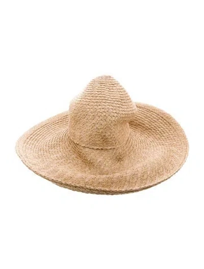 Pre-owned Eric Javits Beige Fedora Hat W. Tag In Neutral